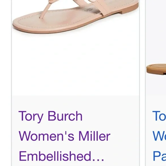 Size 9. Tory Burch Women's Miller Embellished Sandals - Picture 3 of 4